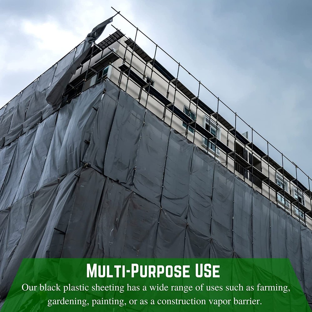 Poly Cover - 10 Mil Black Plastic Sheeting