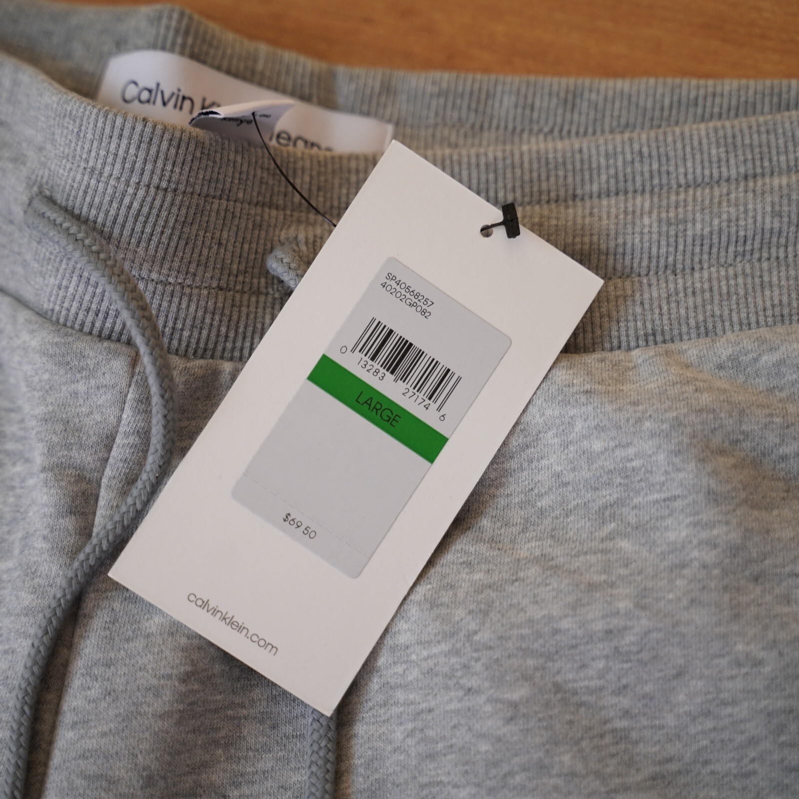 Calvin Klein Jeans Mens Blue/ Grey Monogram Logo Fleece Jogger Sweatpants