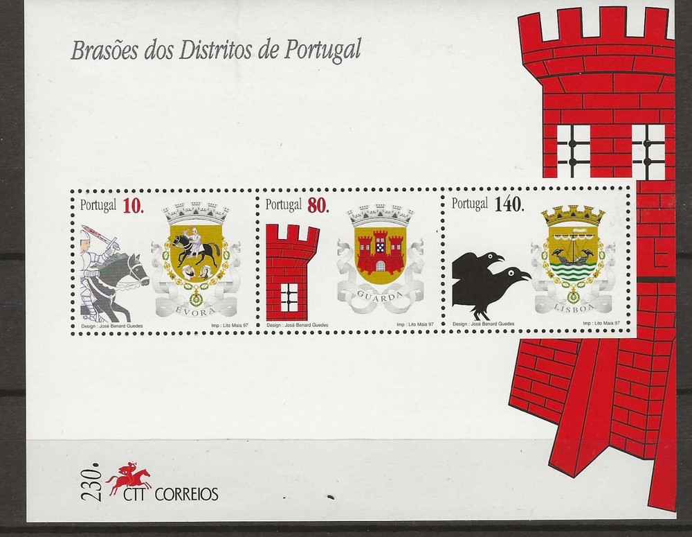 Portugal 1997 Weapon shields MNH MS (a383b)