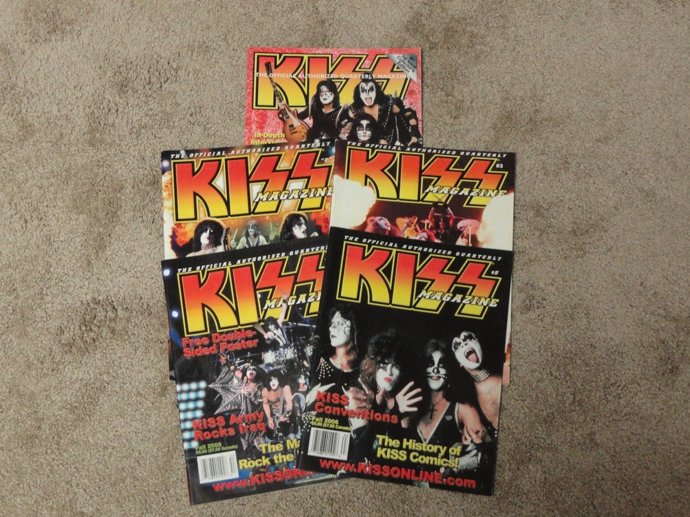 KISS Official Authorized Quarterly Magazine Issues 1 thru 5 with Posters HTF