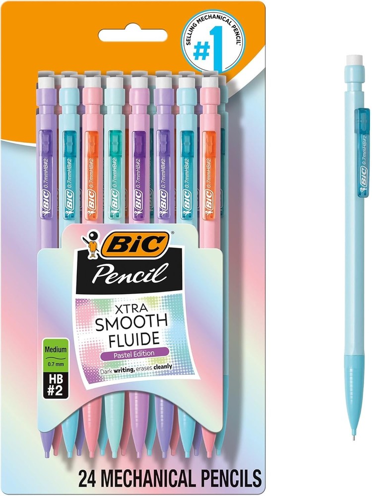 Medium Point 0.7mm Pastel Mechanical Pencils 24 Bulk