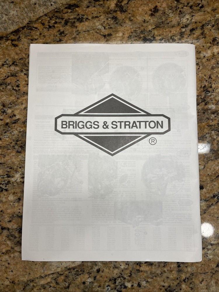 BRIGGS & STRATTON ENGINES OPERATING & MAINTENANCE Manual MS-6669-7/05