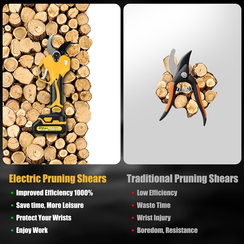 Electric Pruning Shears Cordless with 8FT Pole, Max Cutting Diameter 2 Inch(50Mm