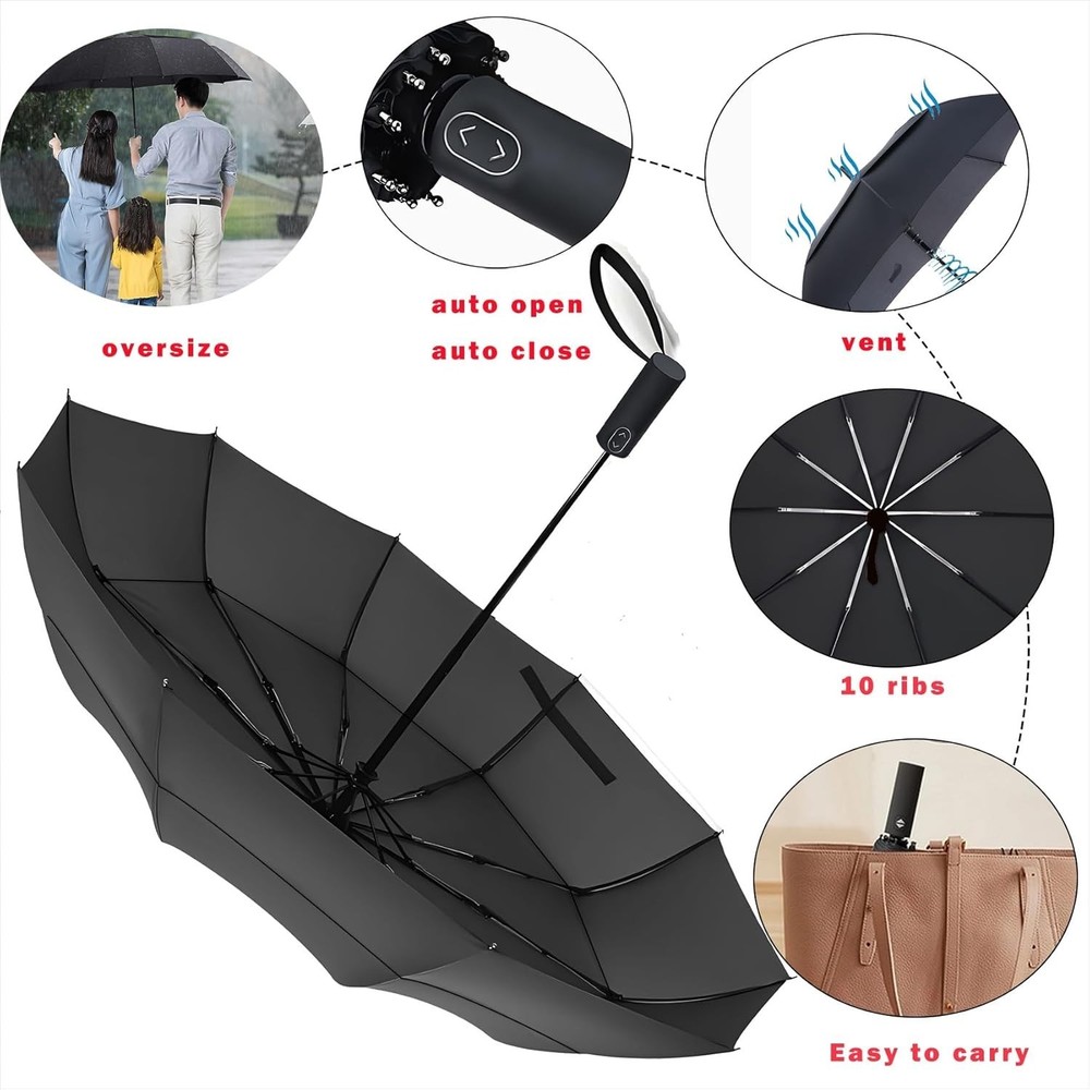 Elegantly Crafted 54 Inch Golf Umbrella: Automatic Open, Waterproof & Windproof