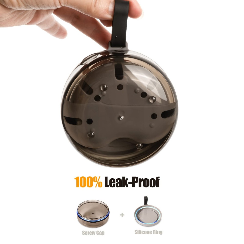 Denture Case, Definitely No-Leak Portable Retainer Case Bath Black