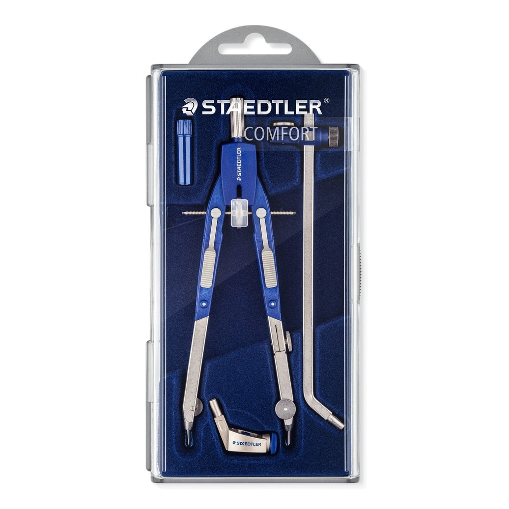 Staedtler Comfort 4 Pc Metal 6" Quick Setting Compass Set, 552 02 1