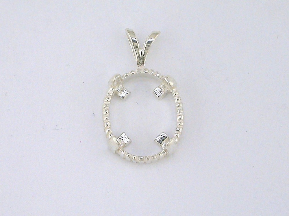 Oval Triplet Cabochon Pendant Setting Sterling Silver