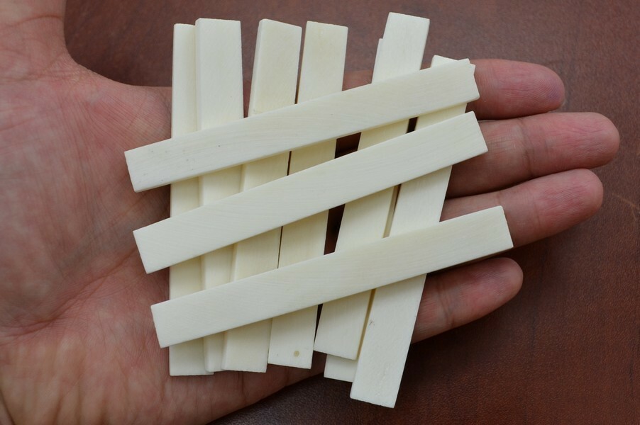 10 PCS GUITAR BUFFALO BONE SADDLE BLANKS 5" x 1/2" x 3mm #T-649