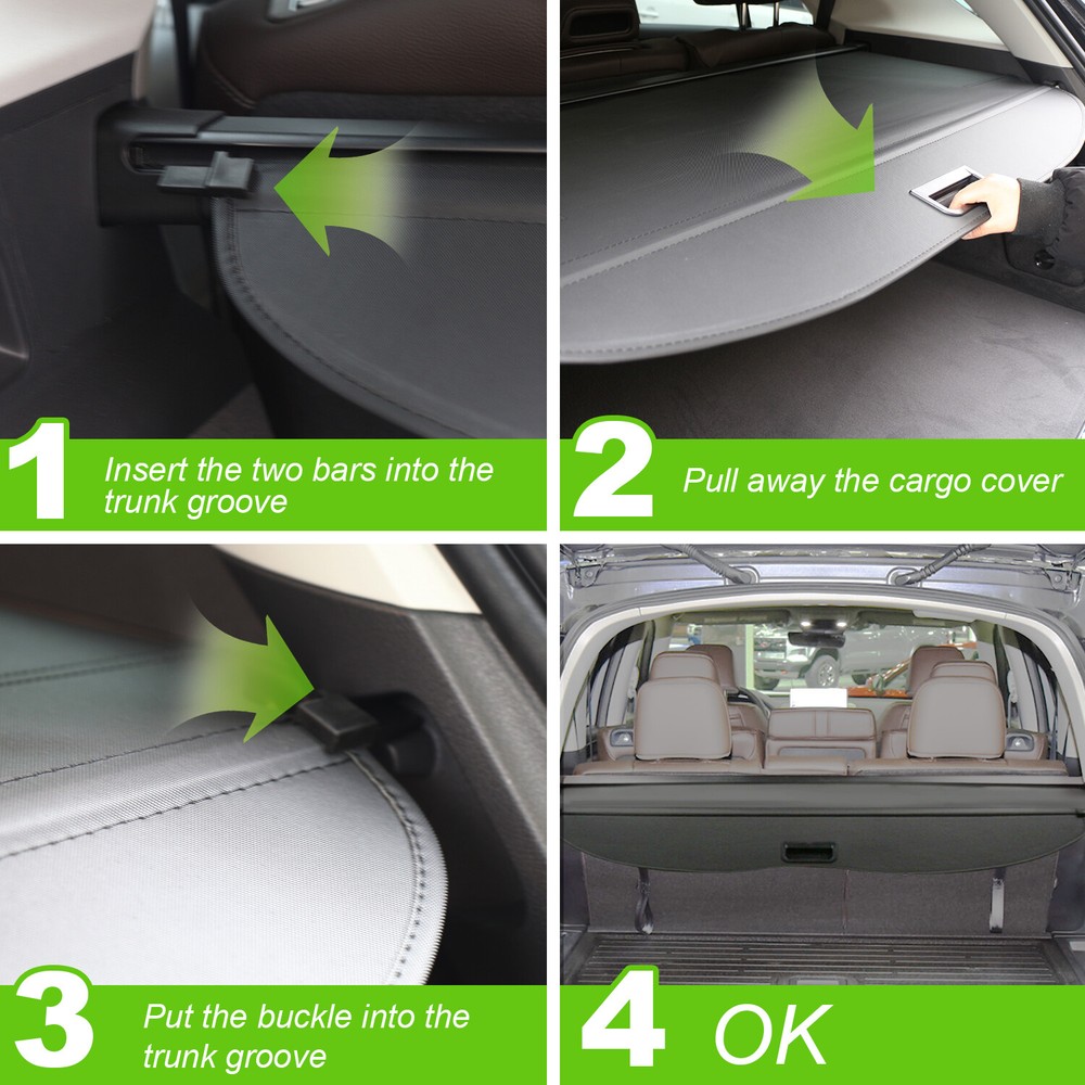 Retractable Cargo Cover for Porsche Cayenne 2011-2018 Rear Trunk Security Shade