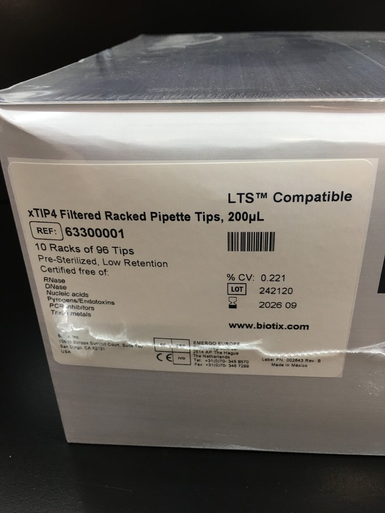 Biotix REF 63300001 xTIP4 Micro Volume Pipette Tips LTS 200uL Filtered