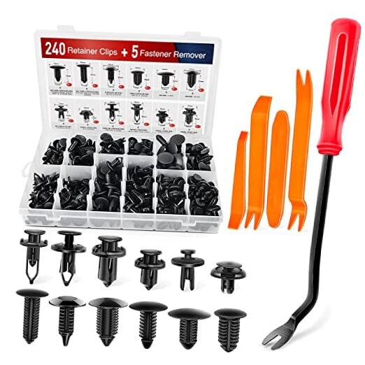 240PCS Bumper Retainer Clips, Car Plastic Rivets 240Pcs Clips + Remover