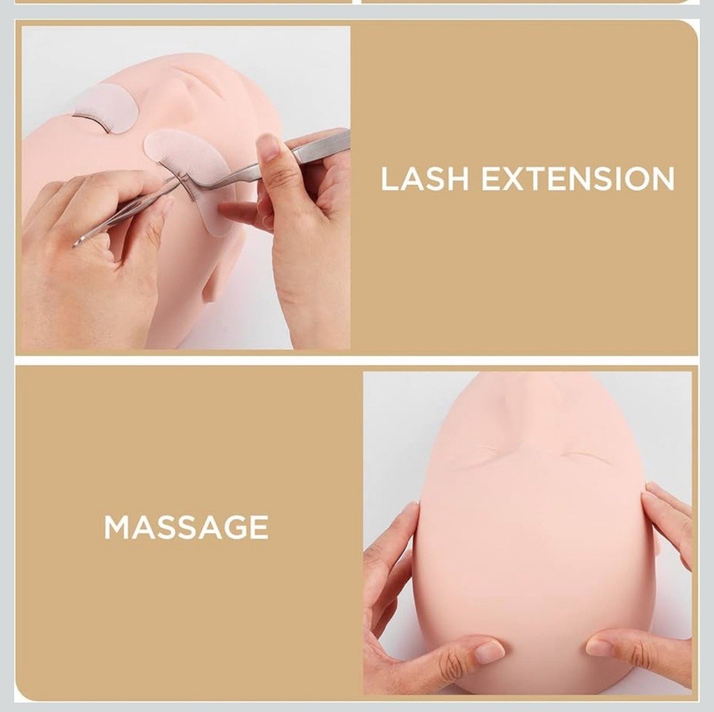 Cosmetology Face Head Soft-Touch Rubber Mannequin Practice Training Make-up Lash