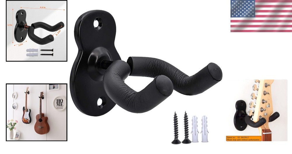 Metal Guitar Wall Mount Hanger with Secure Hold