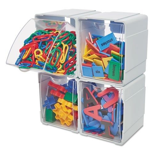 Deflecto DEF421103 Desktop Storage Bin 4 Compartment White