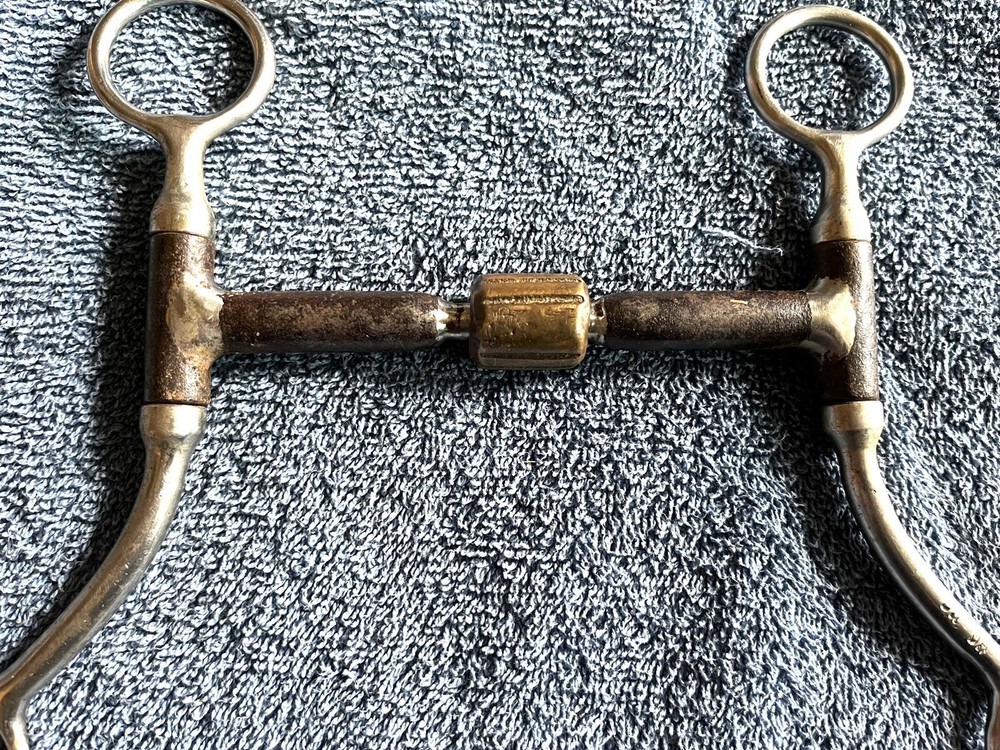 5” Don Hansen Handmade Western Solid Mouthpiece Bit Copper Roller Marked DH