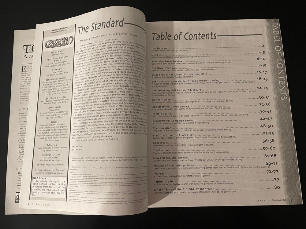 D&D: Campaign Magazine Premiere Issue + Gamescience hex book EX BX 500