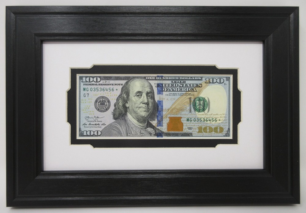 FIRST DOLLAR BILL (NOT INCLUDED) WALL DISPLAY PICTURE FRAME DOUBLE MAT BOARD