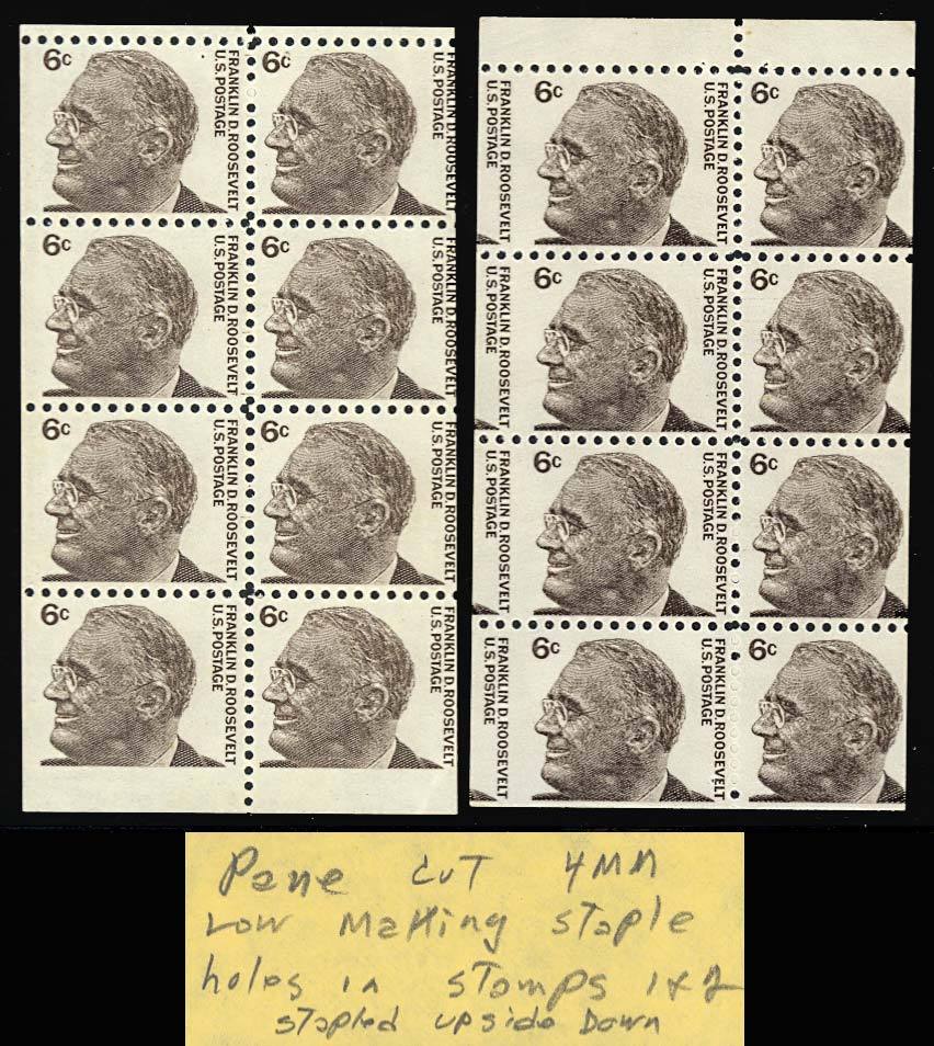 1284b, Mint NH 6¢ Two Miscut Booklet Pane ERRORS - Stuart Katz