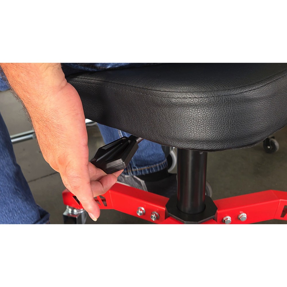 Powerbuilt Professional Adjustable 5 Leg Rolling Work Seat - 620684ECE