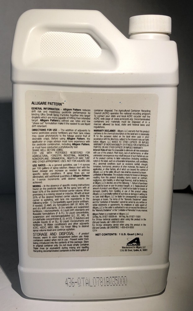 Alligare Pattern-Drift Control Agent-1ea Quart-RARE-SHIPS SAME BUSINESS DAY-NEW