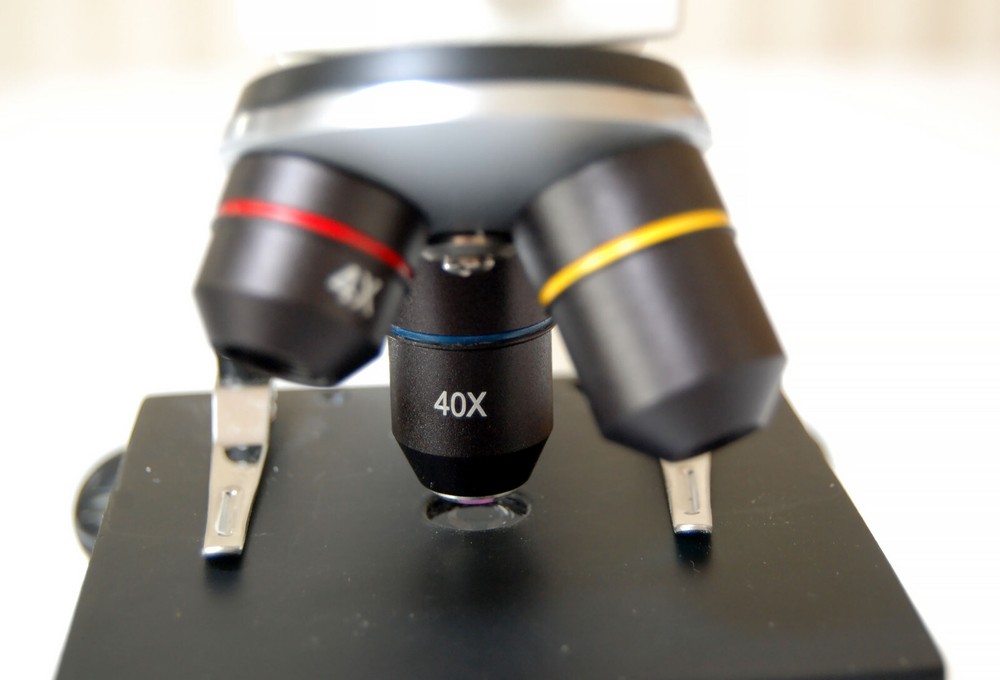 MAXLAPTER Microscope 100-1000x Built-in Light Source & Slides NICE!