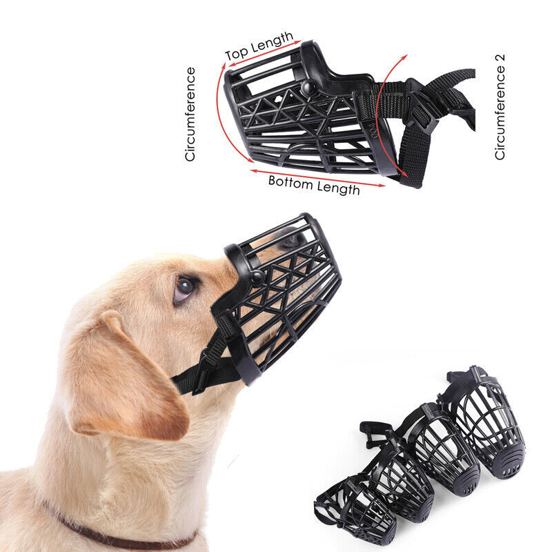 Dog Pet Basket Muzzle Mouth Cover Mesh Cage NoBarking Anti Bite Biting Chewing