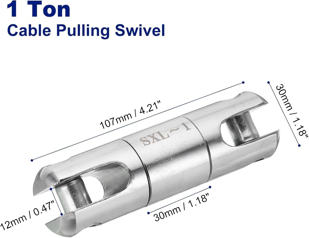 PATIKIL 1 Ton Cable Pulling Swivel, Alloy Wire Puller Cable Pulling Grip Swivel