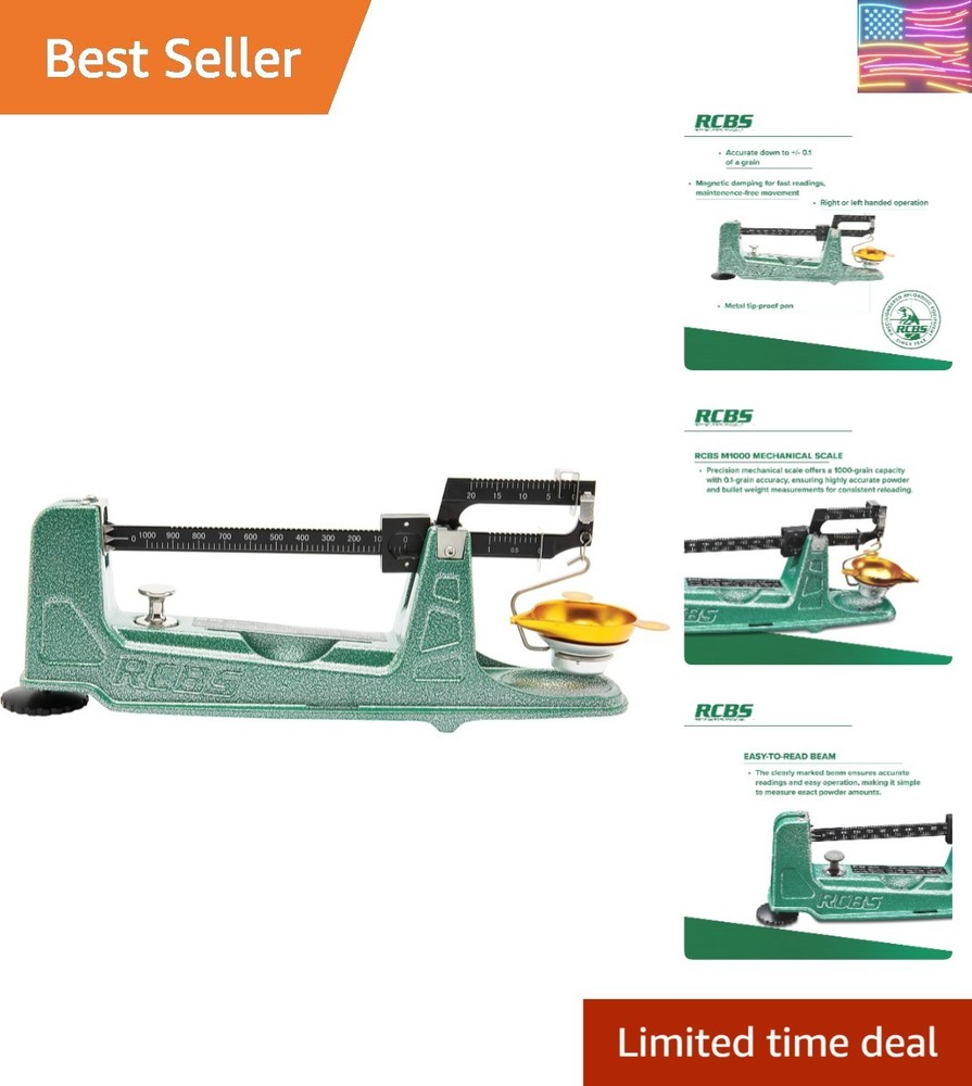 M1000 Mechanical Scale, Precision Mechanical Reloading Scale with 1000 Grain ...