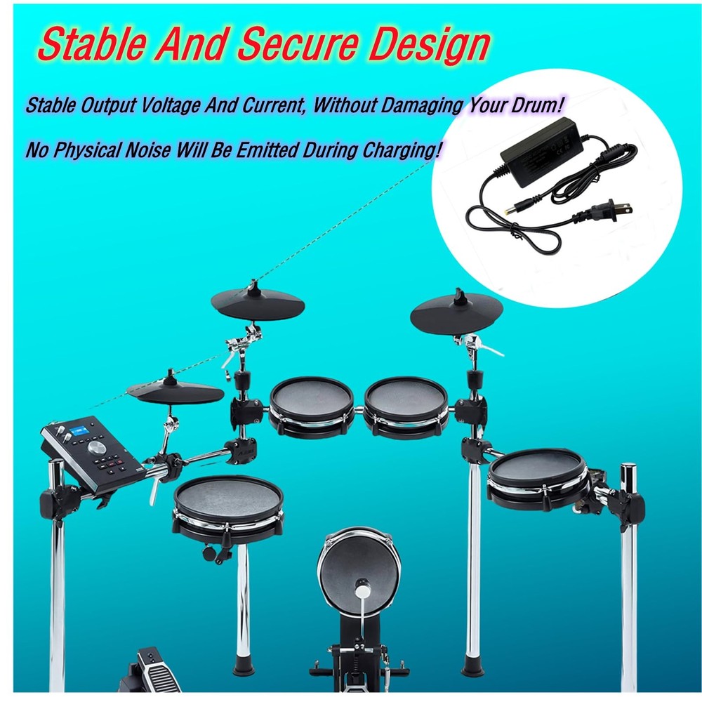 DC 9V Power Cord Fits Alesis Command Mesh Nitro Max Pro Electronic Drum Kit