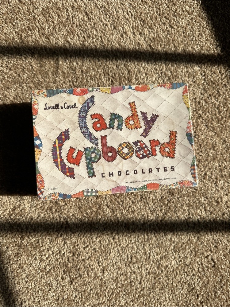 LOVELL & COVEL, Candy Cupboard, VINTAGE Empty Chocolate Box, Patchwork Design