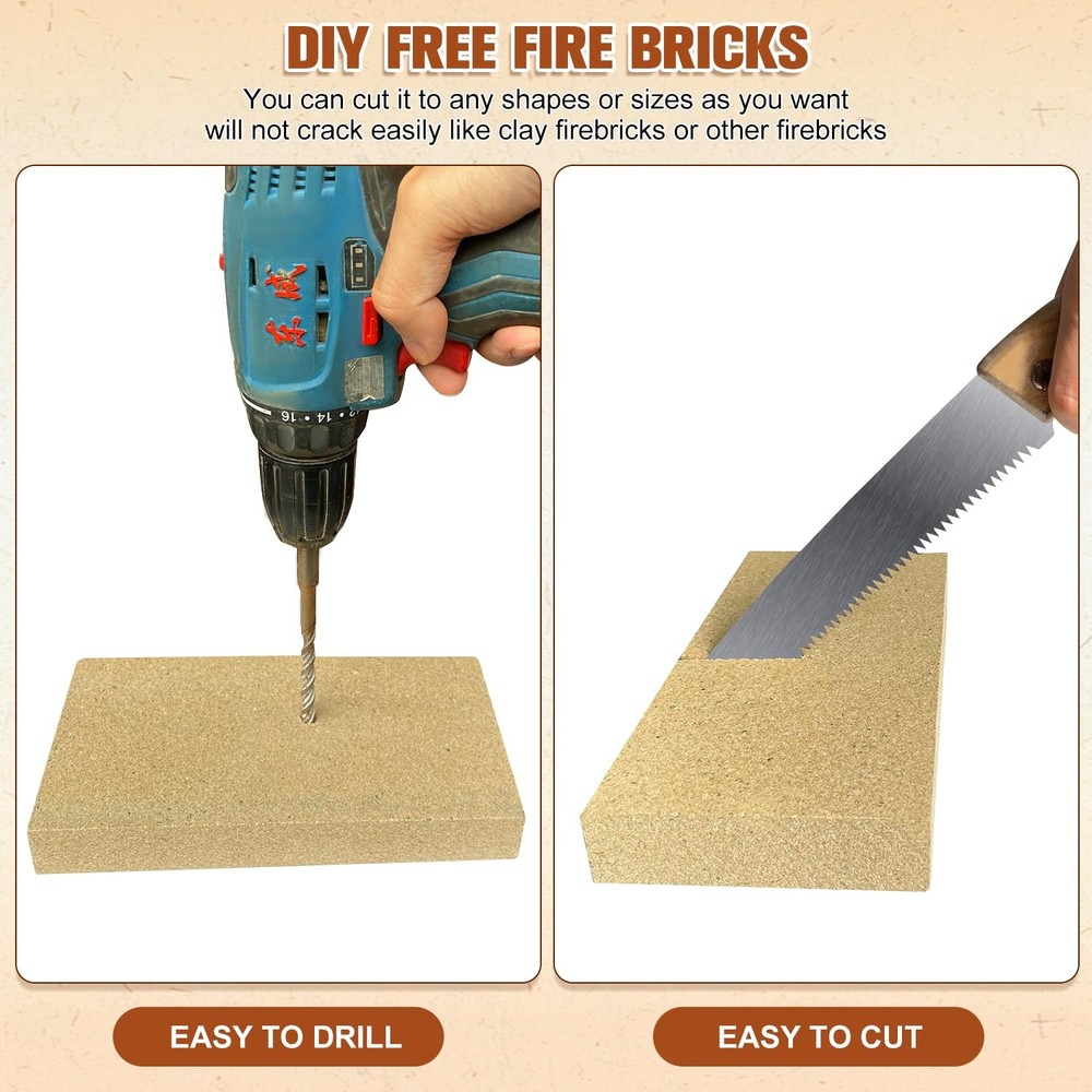 Fire Bricks, FireBrick, High Temperature Insulated Firebricks for Wood...