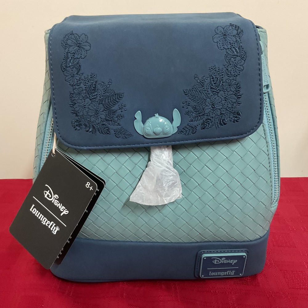 LOUNGEFLY DISNEY LILO & STITCH FLORAL DRAWSTRING MINI BACKPACK & WALLET NWT!!!