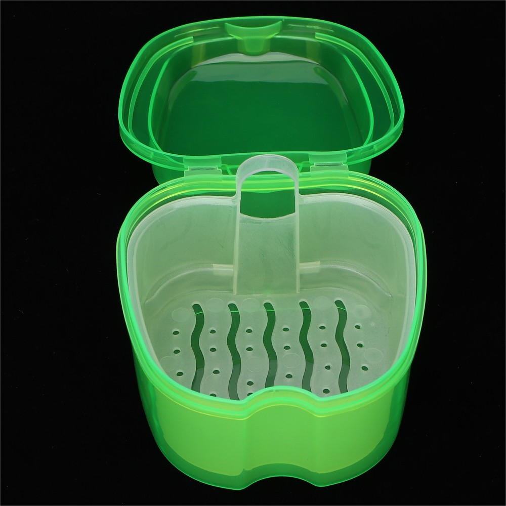 Denture Bath Case Box Soak Container Colored False Teeth Storage Box With