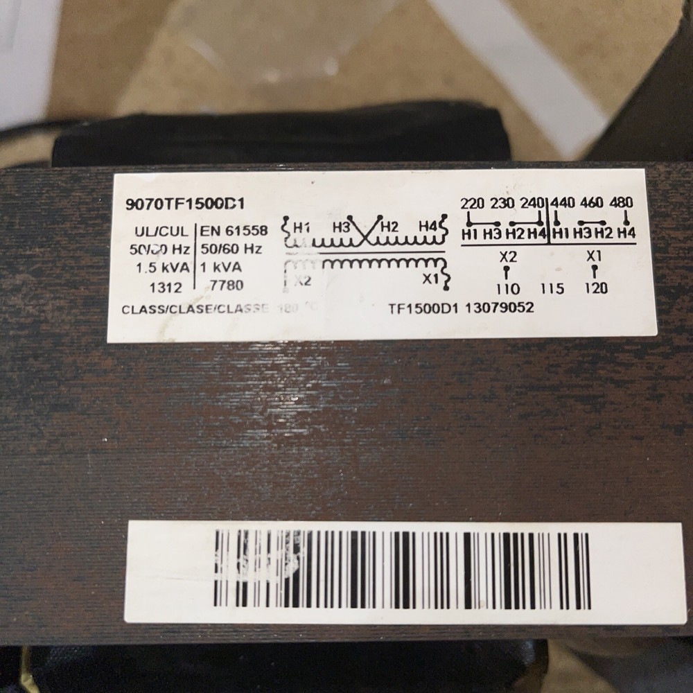 SQUARE D TRANSFER. 9070TF1500D1  USED   GOOD CONDITION