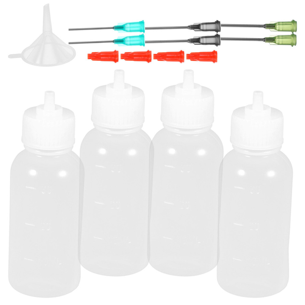 Pigment Bottle Set Transparent Precision Tip Applicator Needle Oiler Bottles