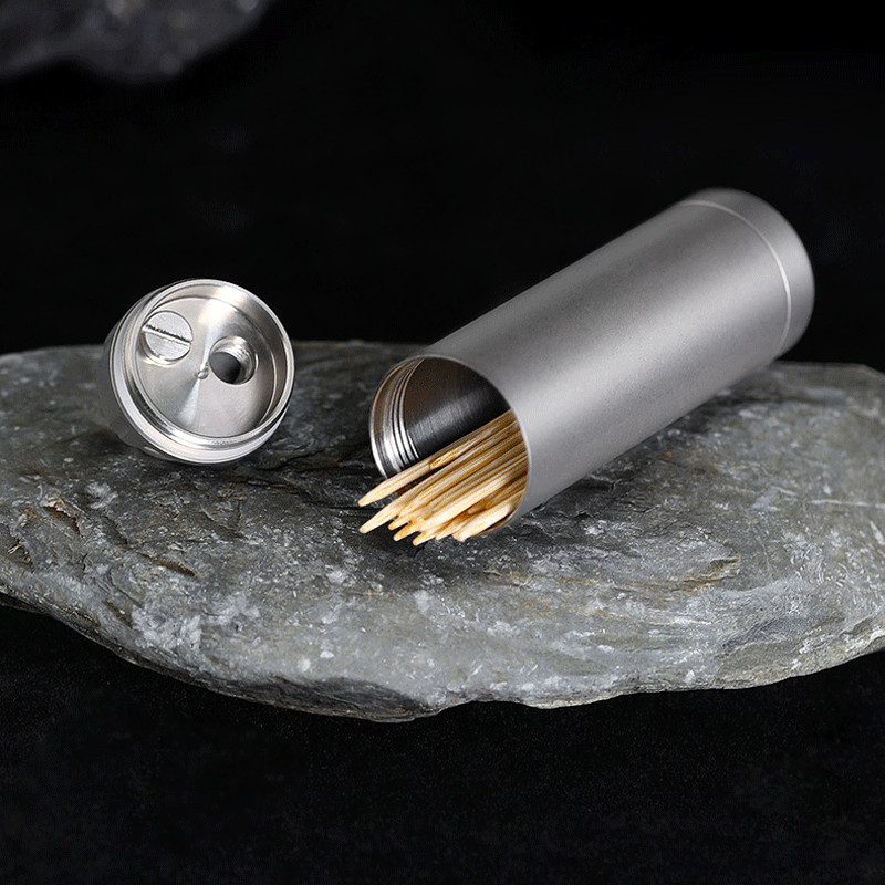 Waterproof Titanium Medication Pill Container Box Bottle Case Keychain Holder