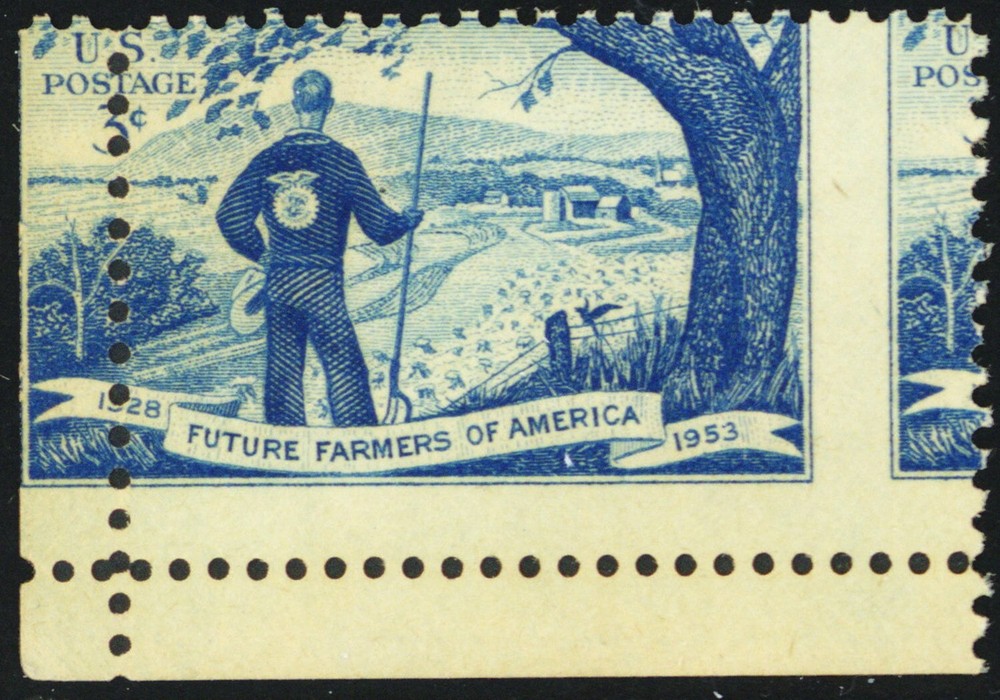 1024, Mint NH 3¢ - Dramatic Misperforation Error - Stuart Katz