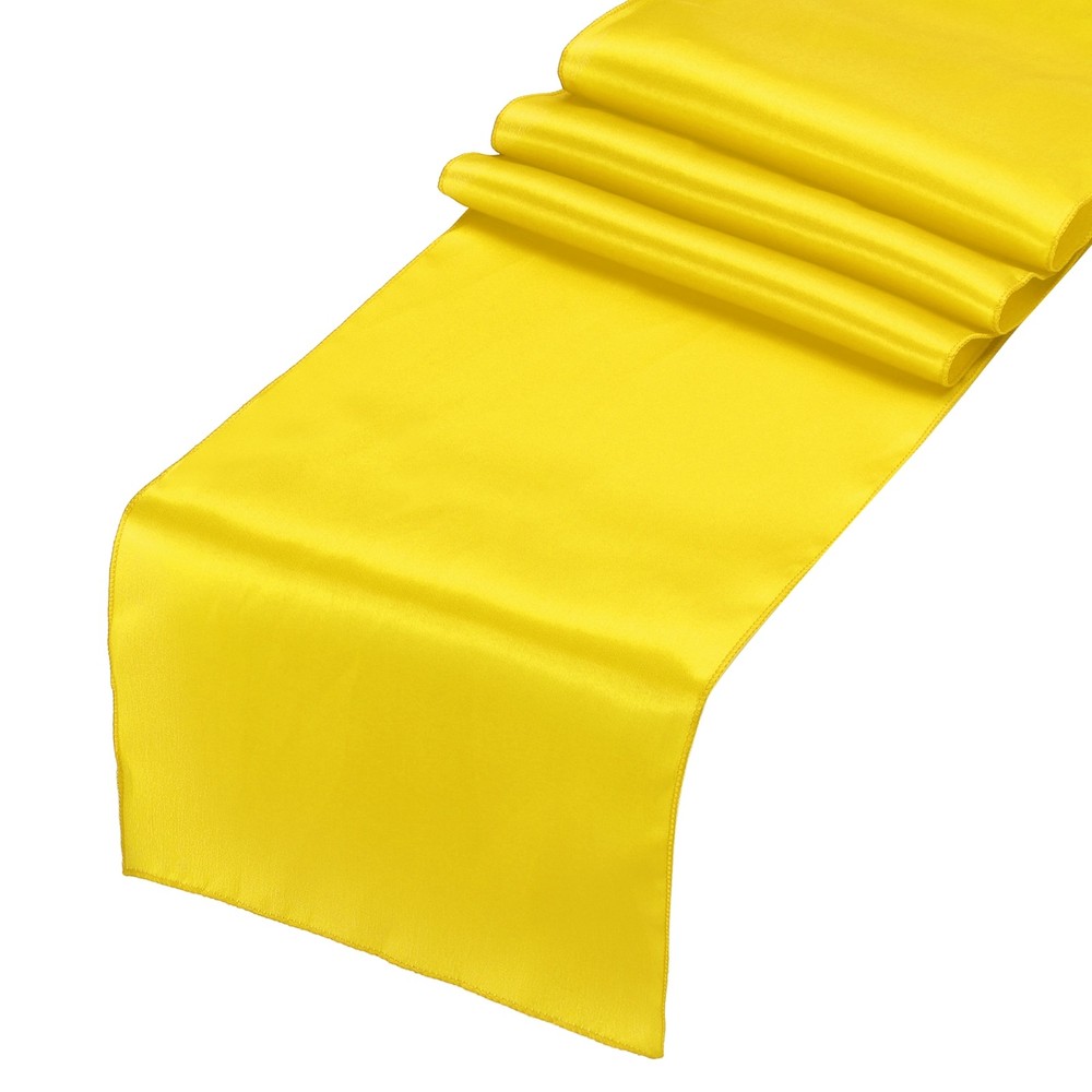 2 Pcs Gold Satin Table Runner 12" x 108" Romantic Silk Table Runner -18
