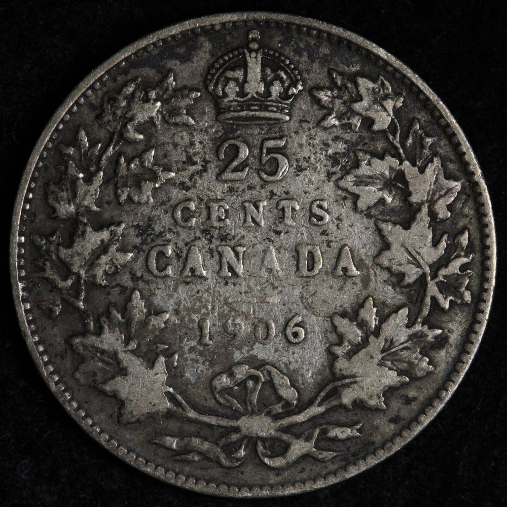 1906 Canada SILVER Twenty Five Cents E325 YAOCH
