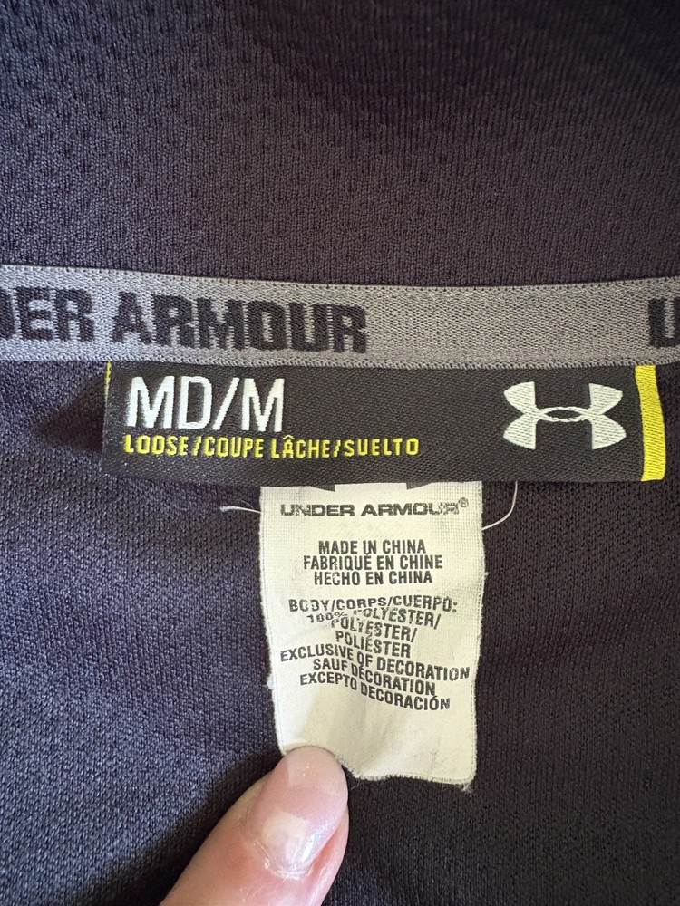 UNDER ARMOUR MEN'S FULL ZIPPER JACKET BLACK SIZE MED POLYESTER