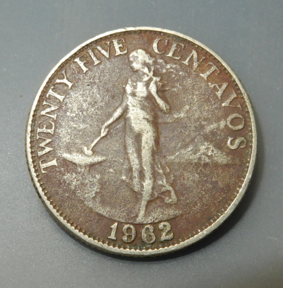 1962 Philippines 25 Centavos coin