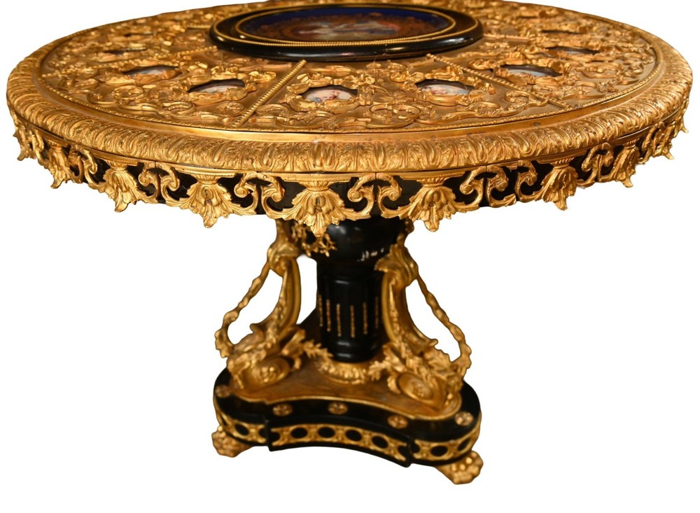 Napoleon III Revival Centre Table Sevres Plaques Ormolu