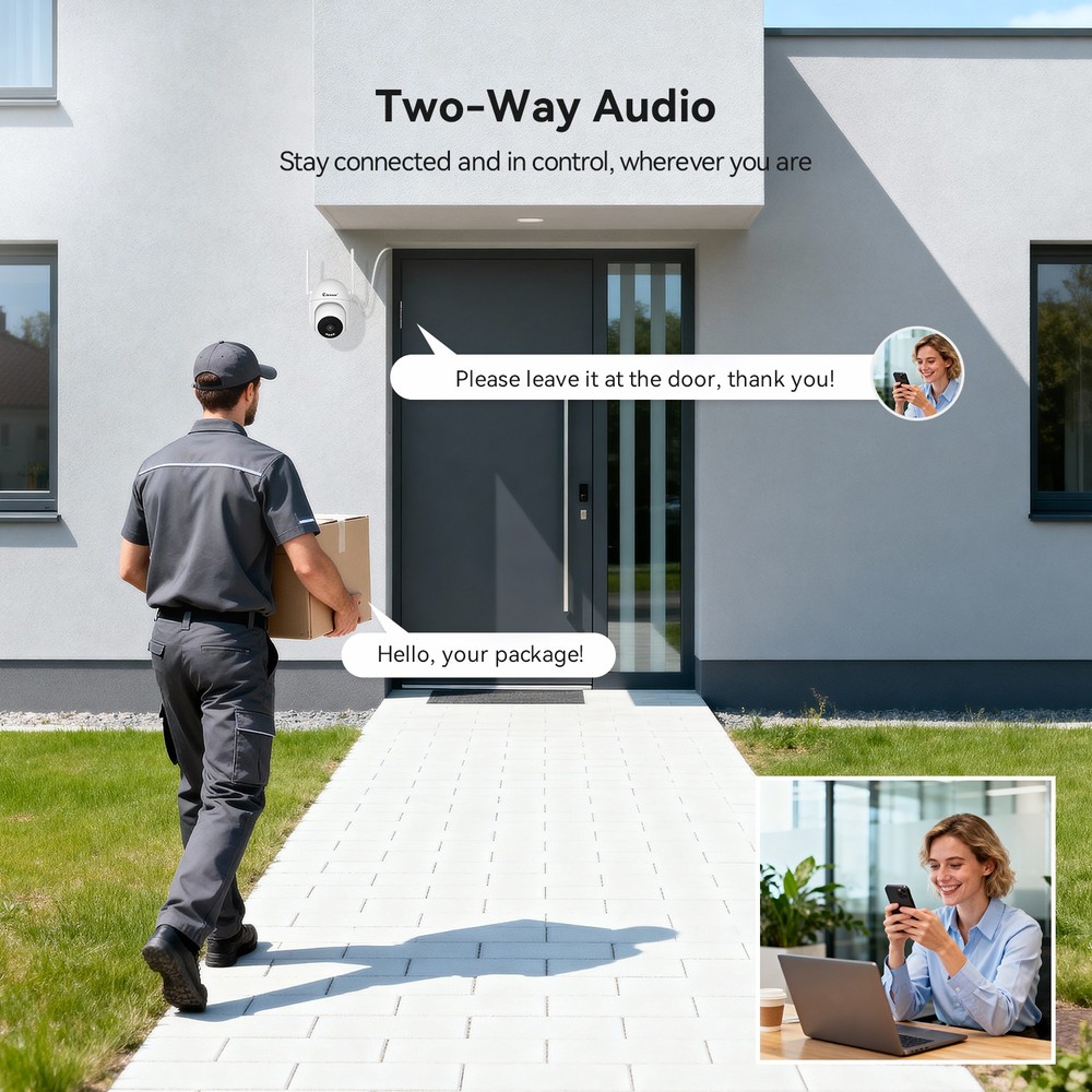 JENNOV Wireless Security Camera System 5MP NVR WIFI Two Way Audio Night Vision