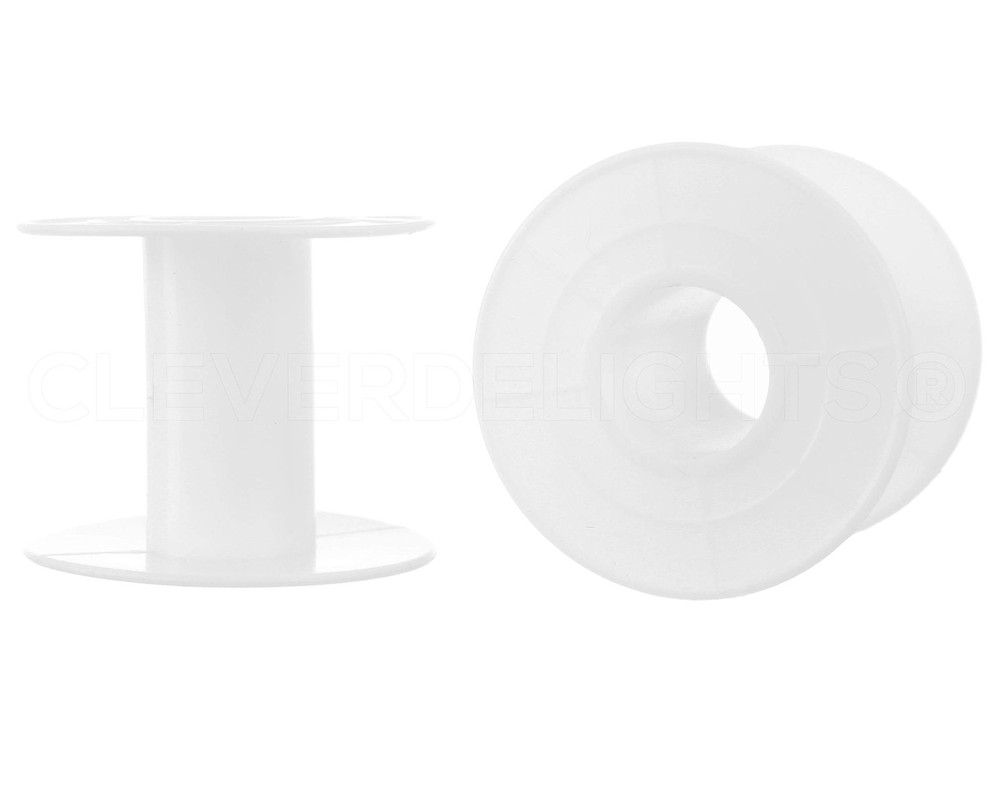 Plastic Spools 25 Pack White 1 3/4"x2 1/4" Thread & Cord Holders for Sewing