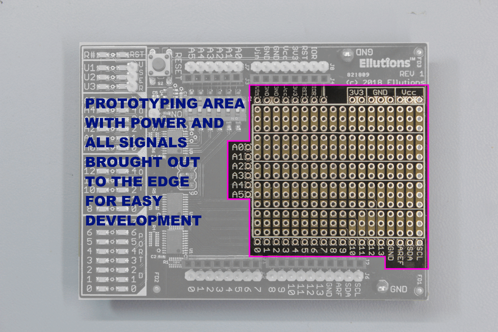 DeDe DEbug & DEvelopment Shield for Arduino UNOs & Compatibles
