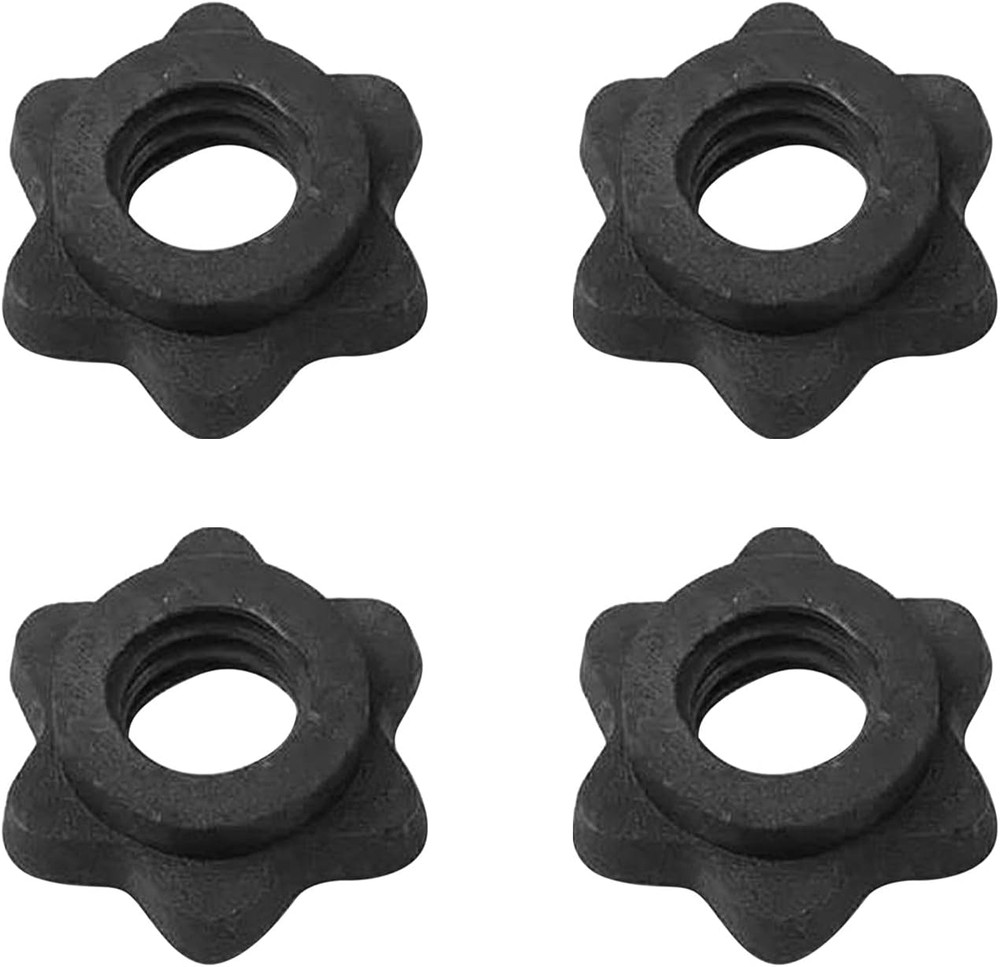 4Pcs Spinlock Collars, 1 Inch Dumbbell Hex Nut Barbell Spin-Lock Collars Screw C