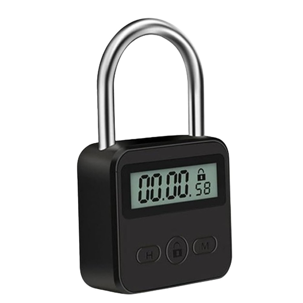 Metal Timer Lock - 99 Hours Max Timing, USB Rechargeable Timer Padlock with L...