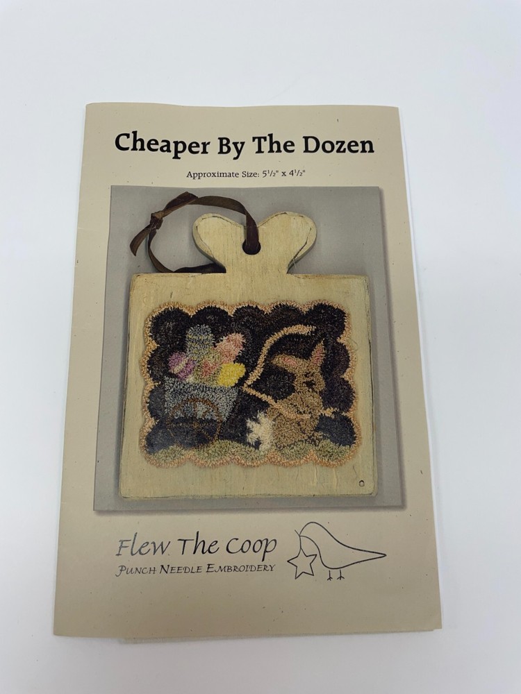 Cheaper by the Dozen Flew the Coop Punch Needle Embroidery Bunny Easter Eggs