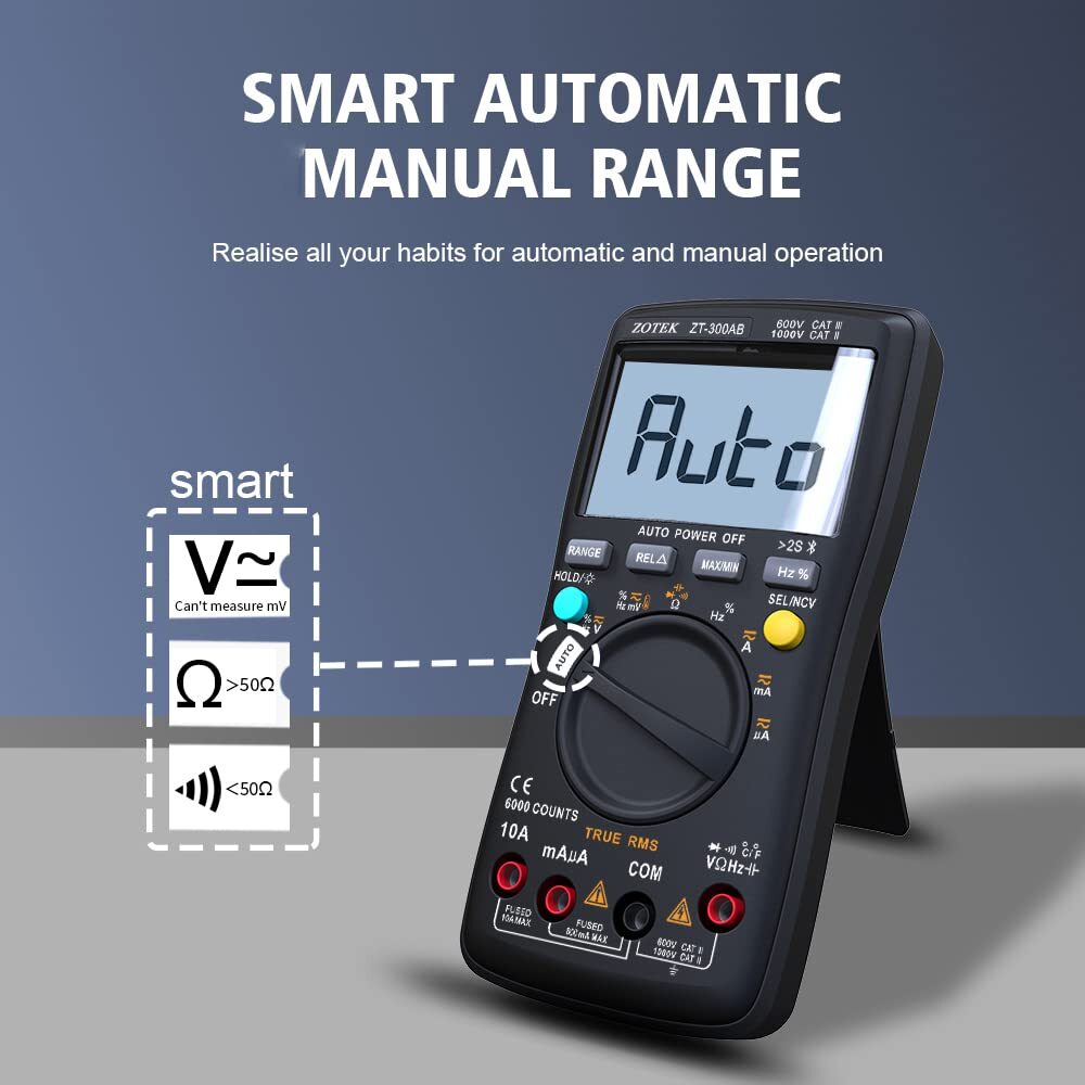 Wireless Digital Multimeter True RMS Manual/Auto Ranging 6000 Counts DMM Voltage