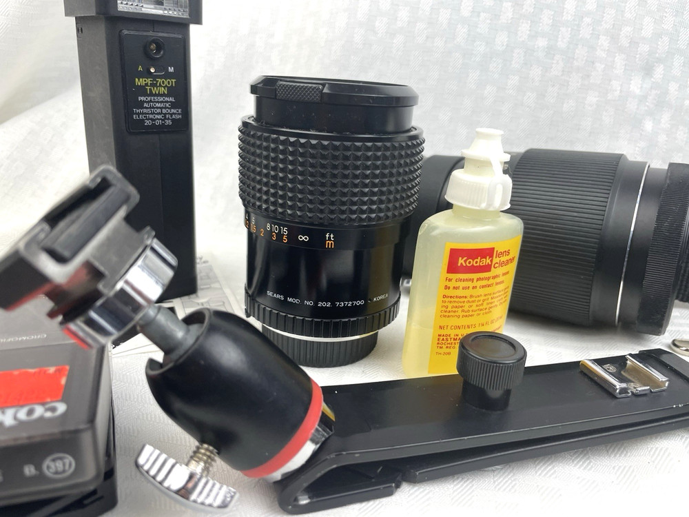 Camera Accs. Bundle 4 Lens, Exposure Meter , Strap, Flash, Bracket, LIST Below!!